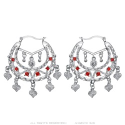 Niglo Orecchini da donna Gitane in argento con rubino savoiardo IM#23456