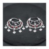 Niglo Women's Gitane Silver Ruby Savoyard Earrings IM#23457