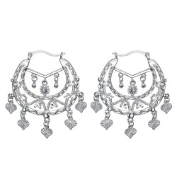 Boucles d'oreilles Savoyardes Niglo Femme Gitane Argent Diamant  IM#23461