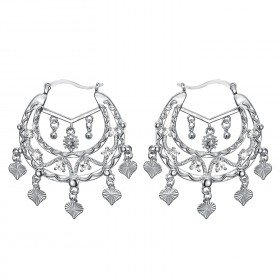 Niglo Women's Gitane Silver Diamond Savoyard Earrings IM#23461