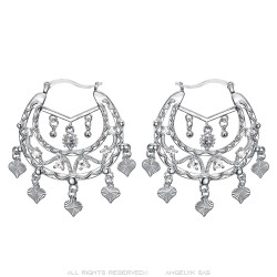 Niglo Orecchini savoiardi da donna in argento con diamanti IM#23462