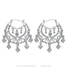 Boucles d'oreilles Savoyardes Niglo Femme Gitane Argent Diamant  IM#23462