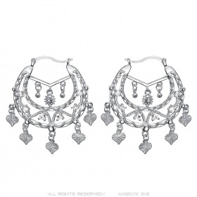 Niglo Women's Gitane Silver Diamond Savoyard Earrings IM#23462