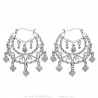 Boucles d'oreilles Savoyardes Niglo Femme Gitane Argent Diamant  IM#23462