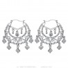 Niglo Women's Gitane Silver Diamond Savoyard Earrings IM#23462