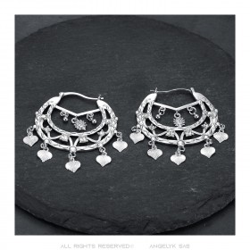 Boucles d'oreilles Savoyardes Niglo Femme Gitane Argent Diamant  IM#23463