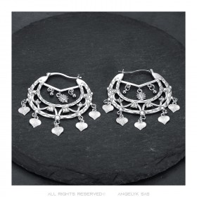 Niglo Women's Gitane Silver Diamond Savoyard Earrings IM#23463