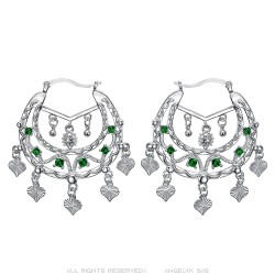 Niglo Orecchini savoiardi smeraldo in argento Gitane Donna IM#23468