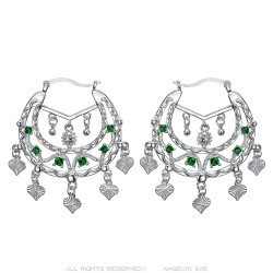 Niglo Orecchini savoiardi smeraldo in argento Gitane Donna IM#23468