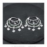 Boucles d'oreilles Savoyardes Niglo Femme Gitane Argent Emeraude  IM#23469