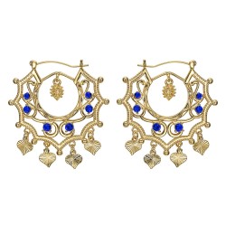Boucles d'oreilles Savoyardes Santana Niglo Gitane Or Saphir  IM#23473