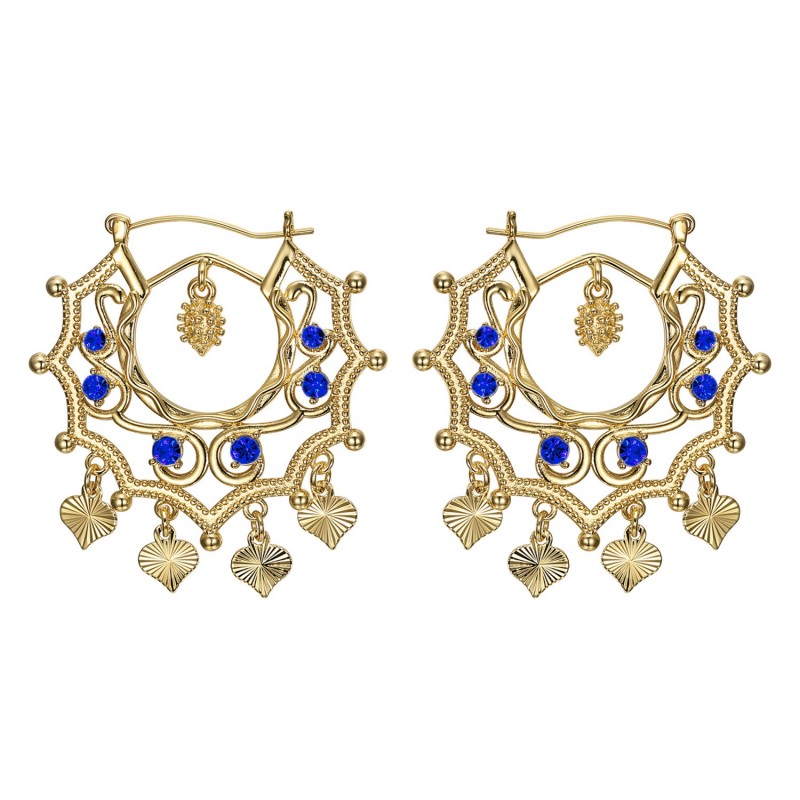 Boucles d'oreilles Savoyardes Santana Niglo Gitane Or Saphir  IM#23473