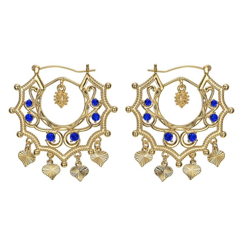 Santana Niglo Gitane Sapphire Gold Savoyard Earrings IM#23473