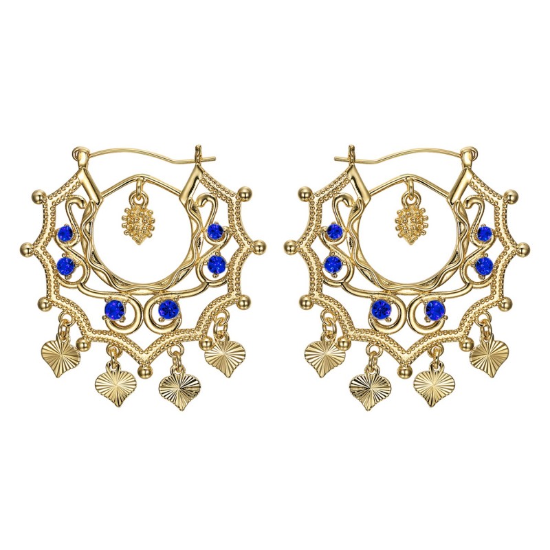 Santana Niglo Gitane Sapphire Gold Savoyard Earrings IM#23473