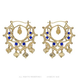 Santana Niglo Gitane Orecchini savoiardi in oro con zaffiro IM#23474
