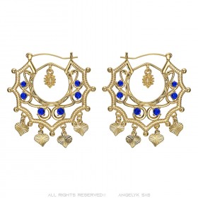 Boucles d'oreilles Savoyardes Santana Niglo Gitane Or Saphir  IM#23474