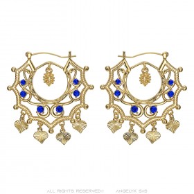 Santana Niglo Gitane Orecchini savoiardi in oro con zaffiro IM#23474