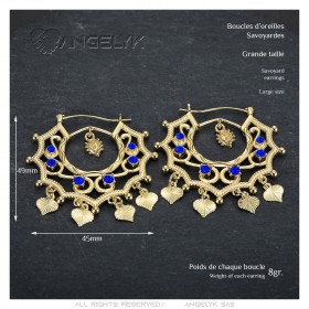 Santana Niglo Gitane Sapphire Gold Savoyard Earrings IM#23476