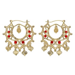 Boucles d'oreilles Savoyardes Santana Niglo Gitane Or Rubis  IM#23479