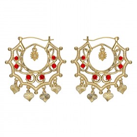 Boucles d'oreilles Savoyardes Santana Niglo Gitane Or Rubis  IM#23479