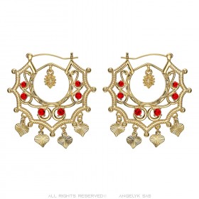 Boucles d'oreilles Savoyardes Santana Niglo Gitane Or Rubis  IM#23480