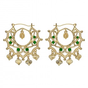 Boucles d'oreilles Savoyardes Santana Niglo Gitane Or Emeraude  IM#23491