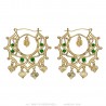 Santana Niglo Gitane Emerald Gold Savoyard Earrings IM#23492