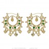 Santana Niglo Gitane Emerald Gold Savoyard Earrings IM#23492