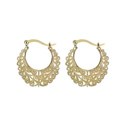Vintage ohrringe-Korb, Vergoldet, Gold  IM#23497