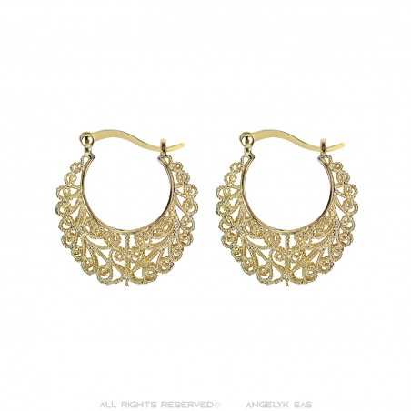 Vintage earrings Basket Gold-plated finish  IM#23498