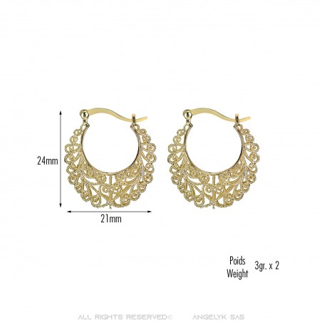 Vintage earrings Basket Gold-plated finish  IM#23499