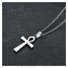 Pendant ankh Cross of Life Woman Stainless steel Silver Diamonds IM#23513