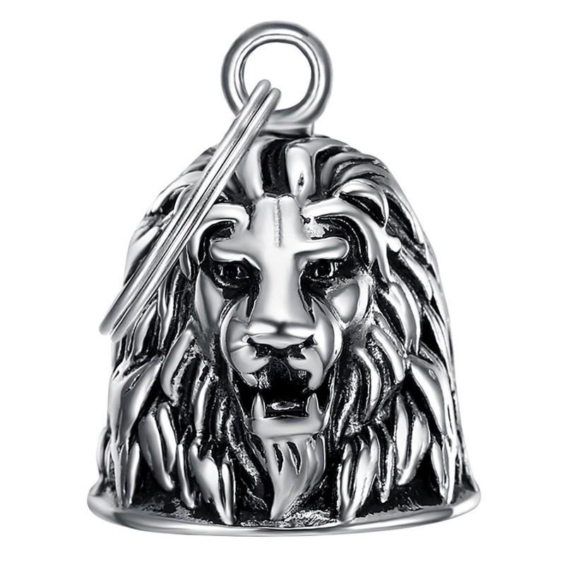BOBIJOO Jewelry Good Luck Bell Motorcycle 316L Steel Lion Head 18,90