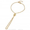 Anello bracciale Passa Mano chicco di caffè Acciaio Oro IM#23528