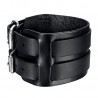 Kraft-armband Leder Schwarz Doppelt  IM#23552