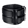 Kraft-armband Leder Schwarz Doppelt  IM#23553