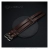 Bracelet de Force Marron Cuir véritable Acier Double 5cm  IM#23561