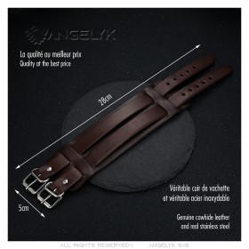 Bracelet de Force Cuir Double Black or Brown  IM#23570