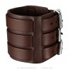 Bracciale de Force Marrone Biker in Pelle a Tre Triple di Larghezza  IM#23587