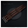 Bracciale de Force Marrone Biker in Pelle a Tre Triple di Larghezza  IM#23588