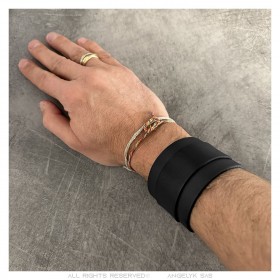 Kraft-armband Leder metall Farbe nach Wahl  IM#23604