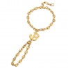 Bracelet bague Passa Mano Lettre Grain de café Acier Or  IM#23620