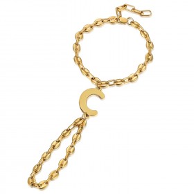 Anillo pulsera Passa Mano Letter Coffee Bean Acero Oro IM#23621