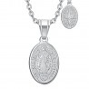 Ciondolo da donna di San Benedetto in argento e acciaio inossidabile IM#23662