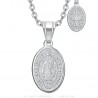 Ciondolo da donna di San Benedetto in argento e acciaio inossidabile IM#23663