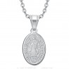 Ciondolo da donna di San Benedetto in argento e acciaio inossidabile IM#23664