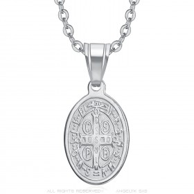 Saint Benedict Women's Pendant Silver Stainless Steel IM#23665