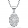 Pendentif Saint Benoît Femme Argent Acier inoxydable  IM#23665