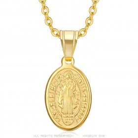 Anhänger Saint Benoît Femme Gold Edelstahl IM#23671