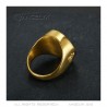 Horseshoe Ring Black Onyx Camargue Traveller Steel Gold IM#23696